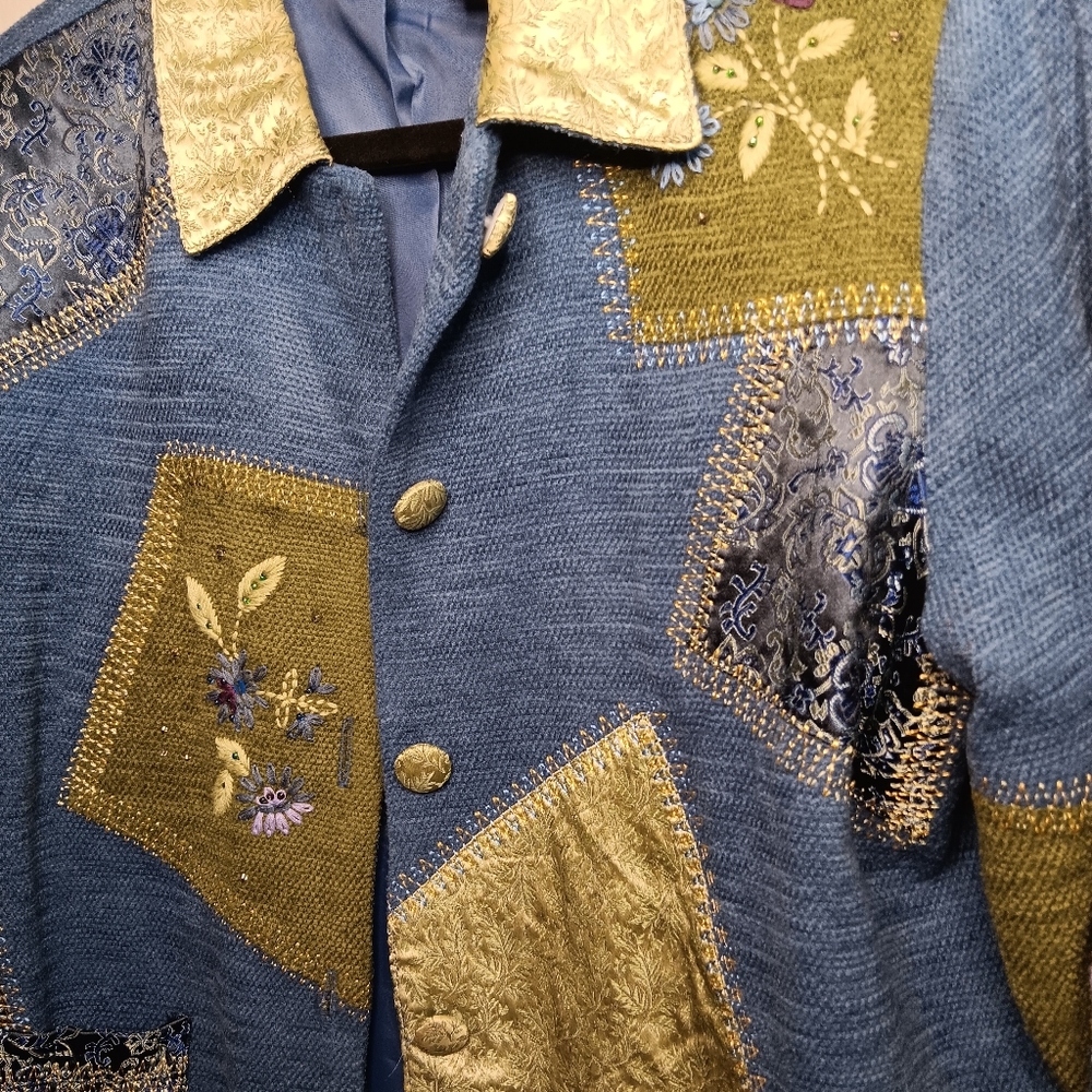 Napa Valley Blue Patchwork Jacket - image 2